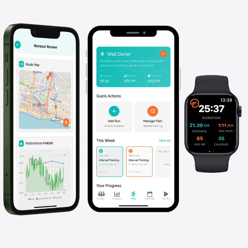 Run V app of phone and smart watch