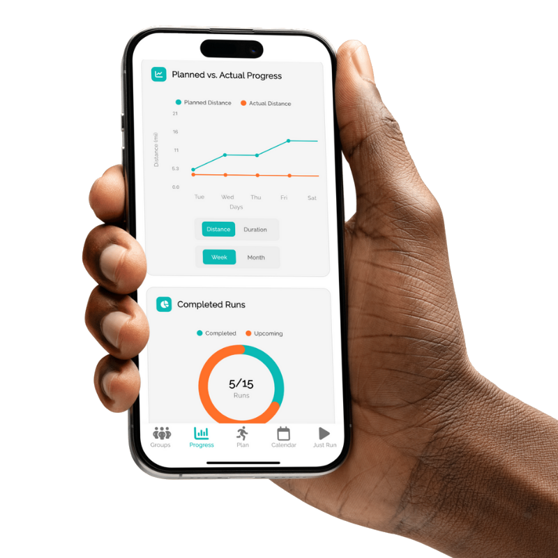 Run V app progress tab on iPhone