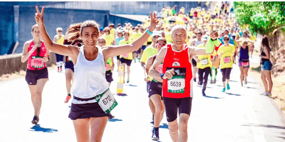 People running in a marathon
